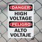 Signmission High Voltage Bilingual Danger Sign, Plastic, 7in W x 10in L, 2PK OS-2PACK-DS-P-710-L-19389 - alternate 6